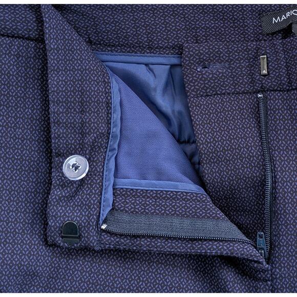 Mario Serrani Italy Mid Rise Cropped Ankle Dress Pants Size 6 Blue Black Career - Picture 7 of 9